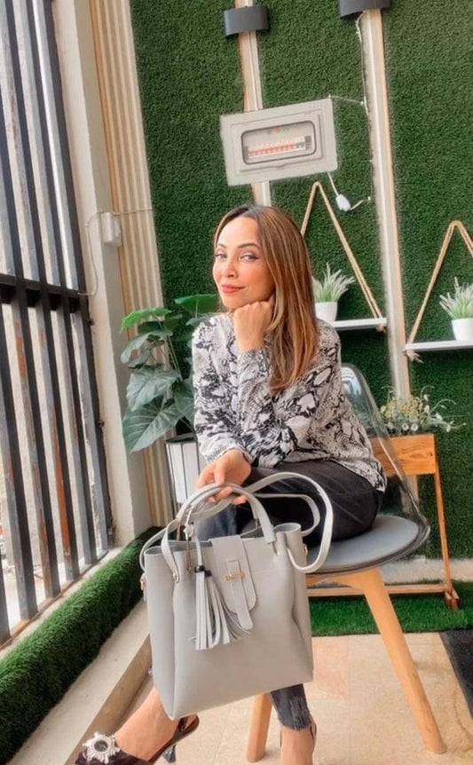 3 pcs women's Leather plain Hand bag set