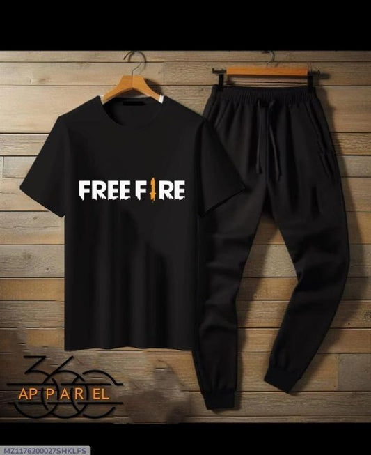 Men's cotton jersey printed track suit -2 pcs set in premium color